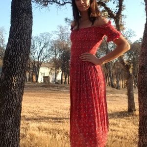 Urban outfitters offsholder red maxi dress